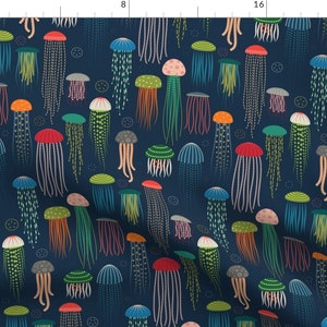 Jellyfish Fabric - Just Jellies by katerhees - Nautical Underwater Sea Life Ocean Animals Fabric by the Yard by Spoonflower