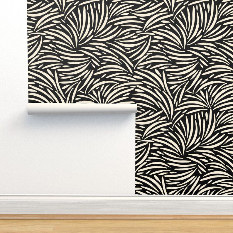 African Inspired Wallpaper Black and Ivory Boho Safari by Etsy