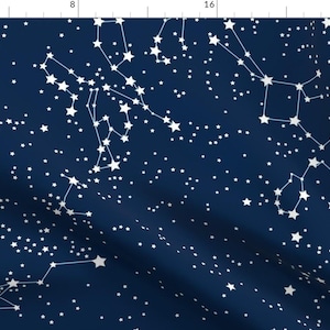 Celestial Map Fabric - Map Of Our Sky By Mariao - Maps Sky Night Star Space Constellation Galaxy Cotton Fabric By The Yard With Spoonflower