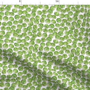 Brussel Sprouts Fabric - Brussel Sprouts By Hazel Fisher Creations - Kitchen Green Vegetable Cotton Fabric By The Yard With Spoonflower
