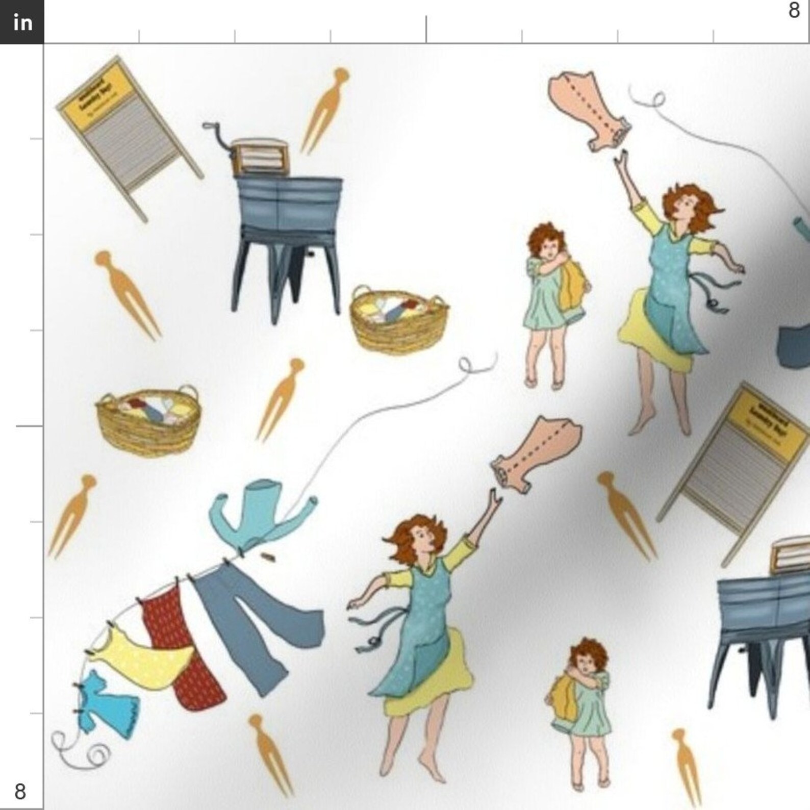 Laundry Room Fabric Washboard Laundry Day by Salzanos by Etsy