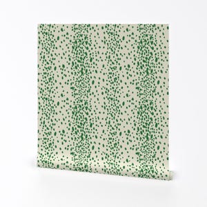 Grün Punkt Entfernbare Tapete - Shagreen Tierdruck Dalmatiner Flecken - Wand Kunst Wand Dekor - Punkte In Smaragd