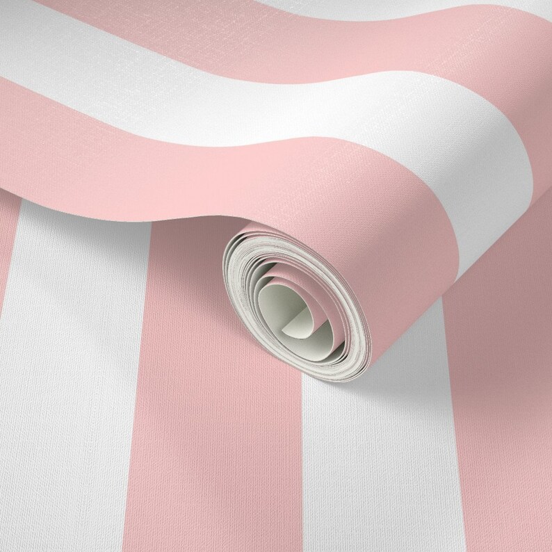 Pink Stripe Wallpaper Preppy Stripes Vertical Pink by - Etsy