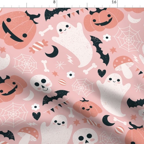 Bat Fabric Bat Halloween Pink Pastel Bats Kids Nursery Baby Etsy Canada