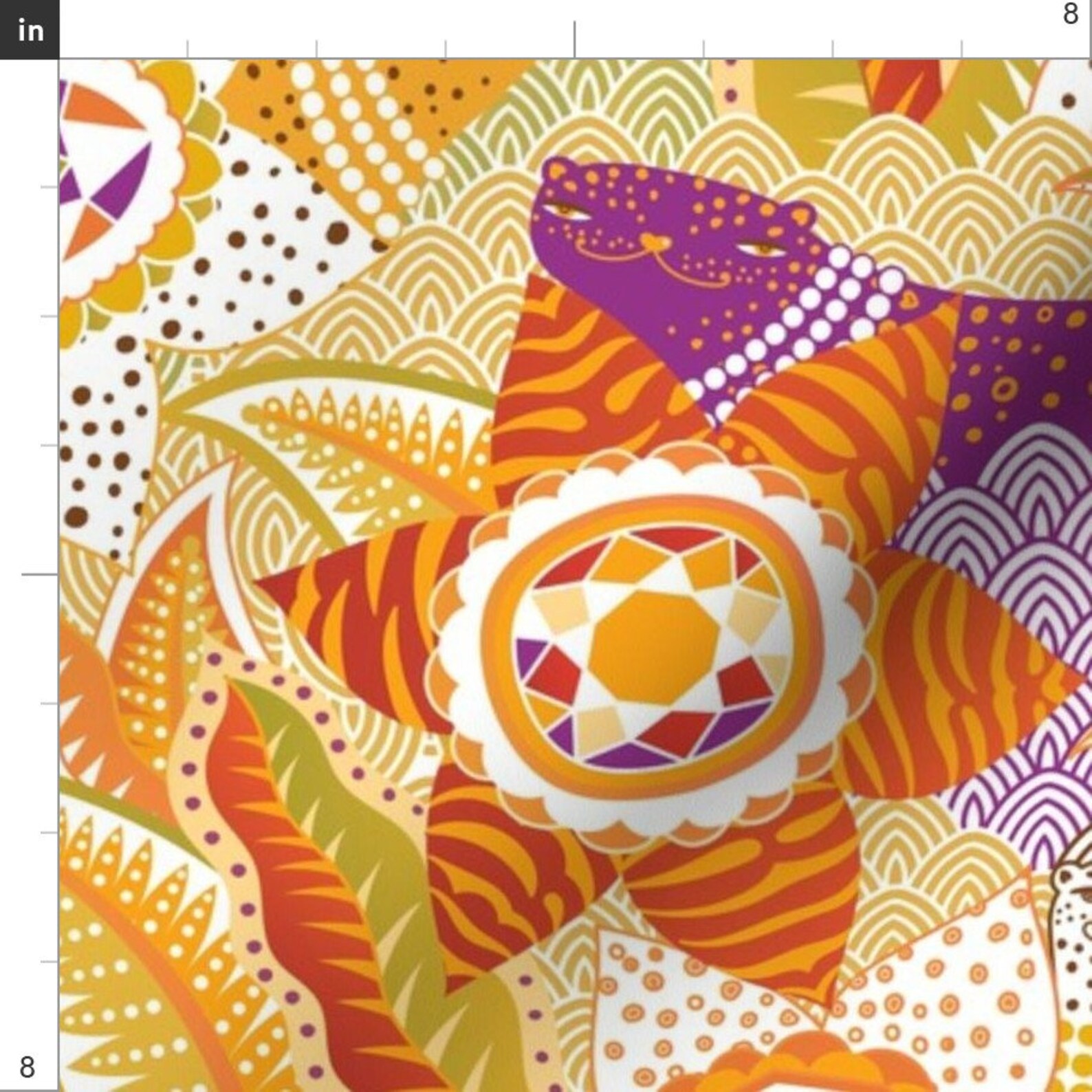 Jewel Floral Fabric Jewels Garden warm Jewel Tones by Etsy