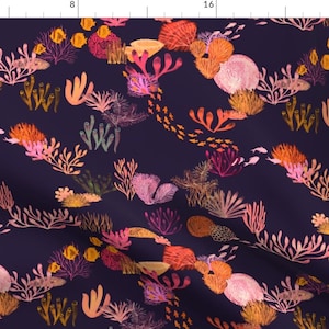 Great Barrier Reef Fabric - Life In The Great Barrier Reef - Amethyst By Ceciliamok - Great Barrier Reef Fabric With Spoonflower