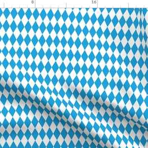 Oktoberfest Fabric - Oktoberfest Bavarian Blue White by paper_and_frill - Bavarian Diamond Check Diamonds Fabric by the Yard by Spoonflower