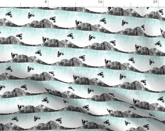 Motocross Fabric - (Small Scale) Motocross Dirtbike || Blue Grey By Littlearrowdesign - Motocross Cotton Fabric By The Yard With Spoonflower