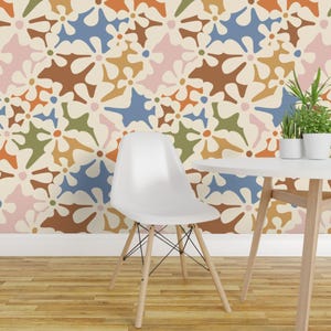 Papel de Parede Retrô Floral Autoadesivo - Estilo Boho Moderno e Descolado - Decoração de Parede Removível - Disco Daisy Bold Lg por erinsillimandesigns