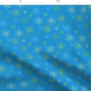 Atomic Fabric - Atomic Science Blue By Robyriker - Chemistry Atomic Geek Nerdy Science Cotton Fabric By The Yard With Spoonflower