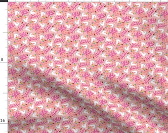 Swear Unicorn Fabric - B***h Please, I'm A Tiny Unicorn By Cynthiafrenette - Pink Unicorn Curse Cotton Fabric By The Yard With Spoonflower