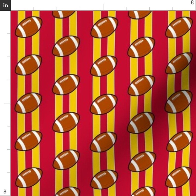 Football Fabric Kansas City Colors Small by Stofftoy Etsy