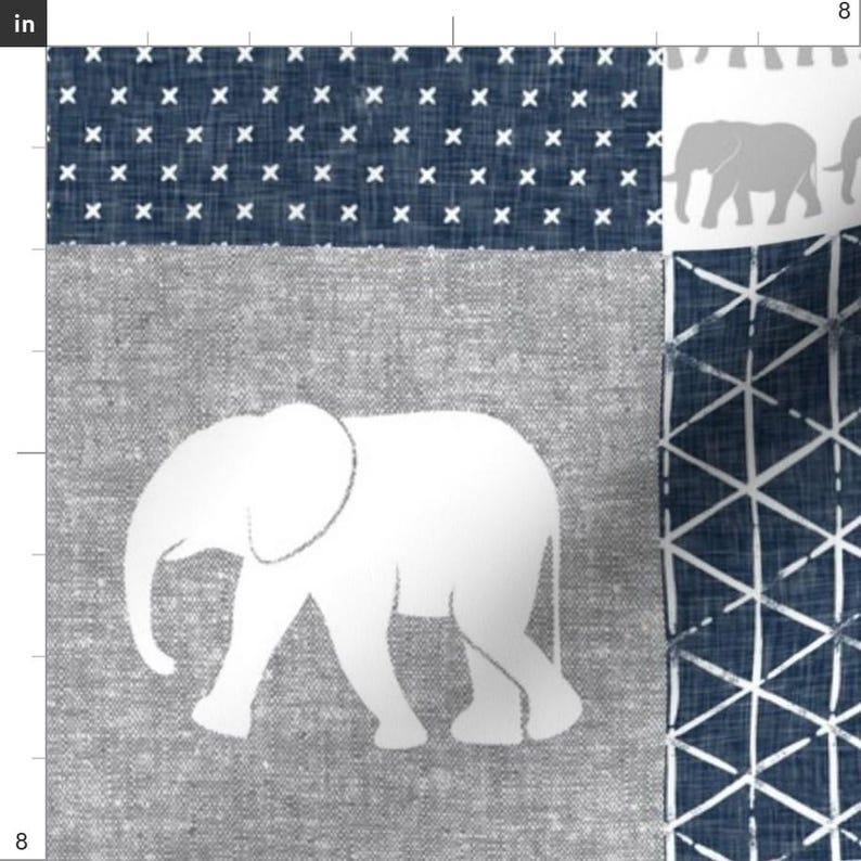 Grey Elephants Fabric - Elephant Wholecloth - You Are Loved Forever. - Navy By Littlearrowdesign - Elephants Fabric With Spoonflower imagen 3