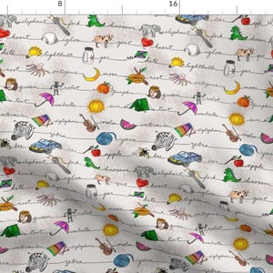 Alphabet Fabric - Abc Fabric For Children By Amy Lou Who - Alphabet Children Educational School Cotton Fabric By The Yard With Spoonflower