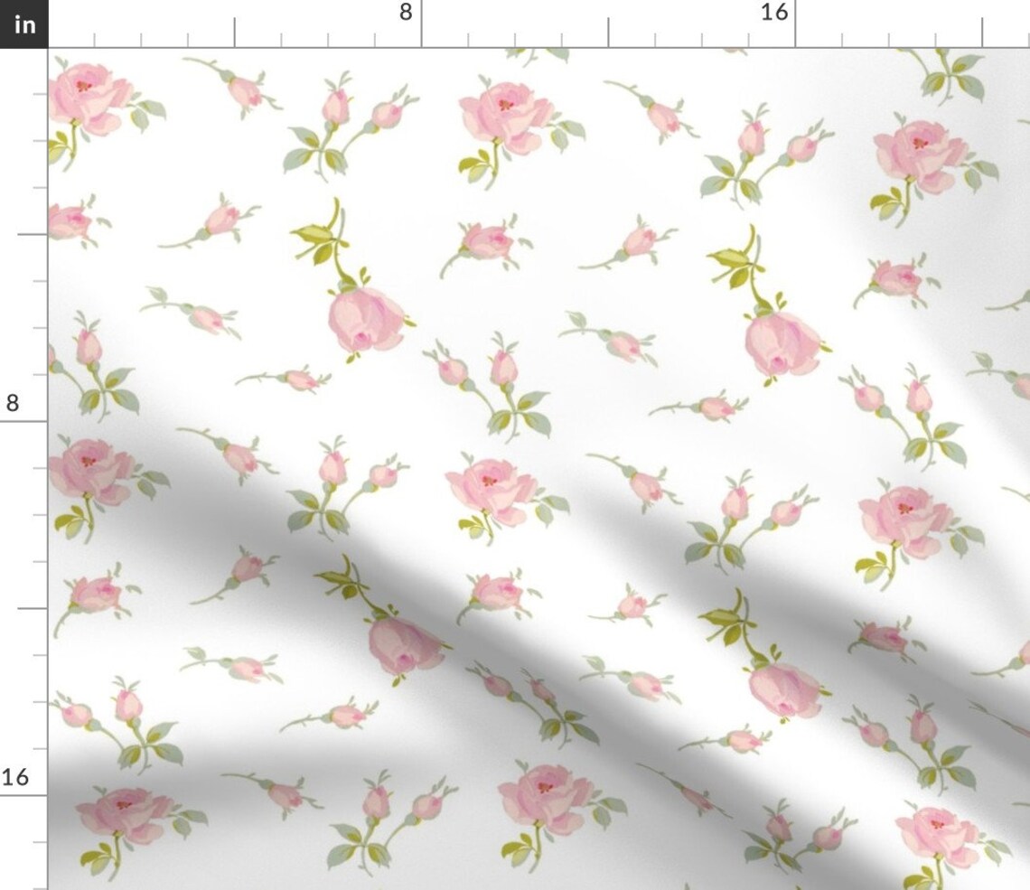 Dainty Pink Rosebuds Fabric Imogen Rosebuds for Faith by Etsy