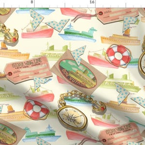 Travel Vacation Compass Fabric - Wish You Were Here By Jennifergeldard - Travel Foreign Cotton Fabric By The Yard With Spoonflower