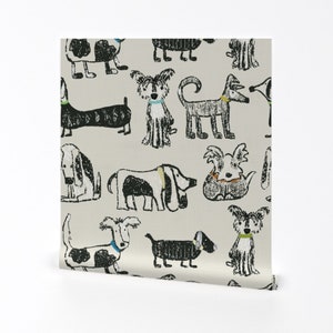 Dogs Wallpaper - Doggone Good By Bridgettstahlman - Gender Neutral Custom Printed Removable Self Adhesive Wallpaper Roll by Spoonflower