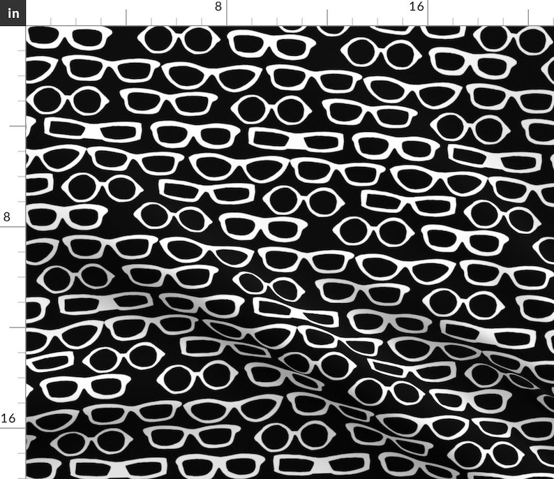 Black White Glasses Fabric Glasses Black and White by Etsy