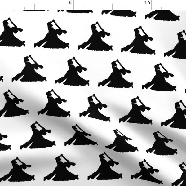 Ballroom Dancing Fabric - Ballroom Dancers By Thin Line Textiles - Ballroom Dancing Cotton Fabric By The Yard With Spoonflower