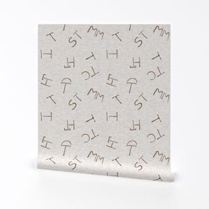 Farmhouse Wallpaper - Cattle Brands By Sugarpinedesign - Brown Beige Cow Ranch Animal Removable Self Adhesive Wallpaper Roll by Spoonflower