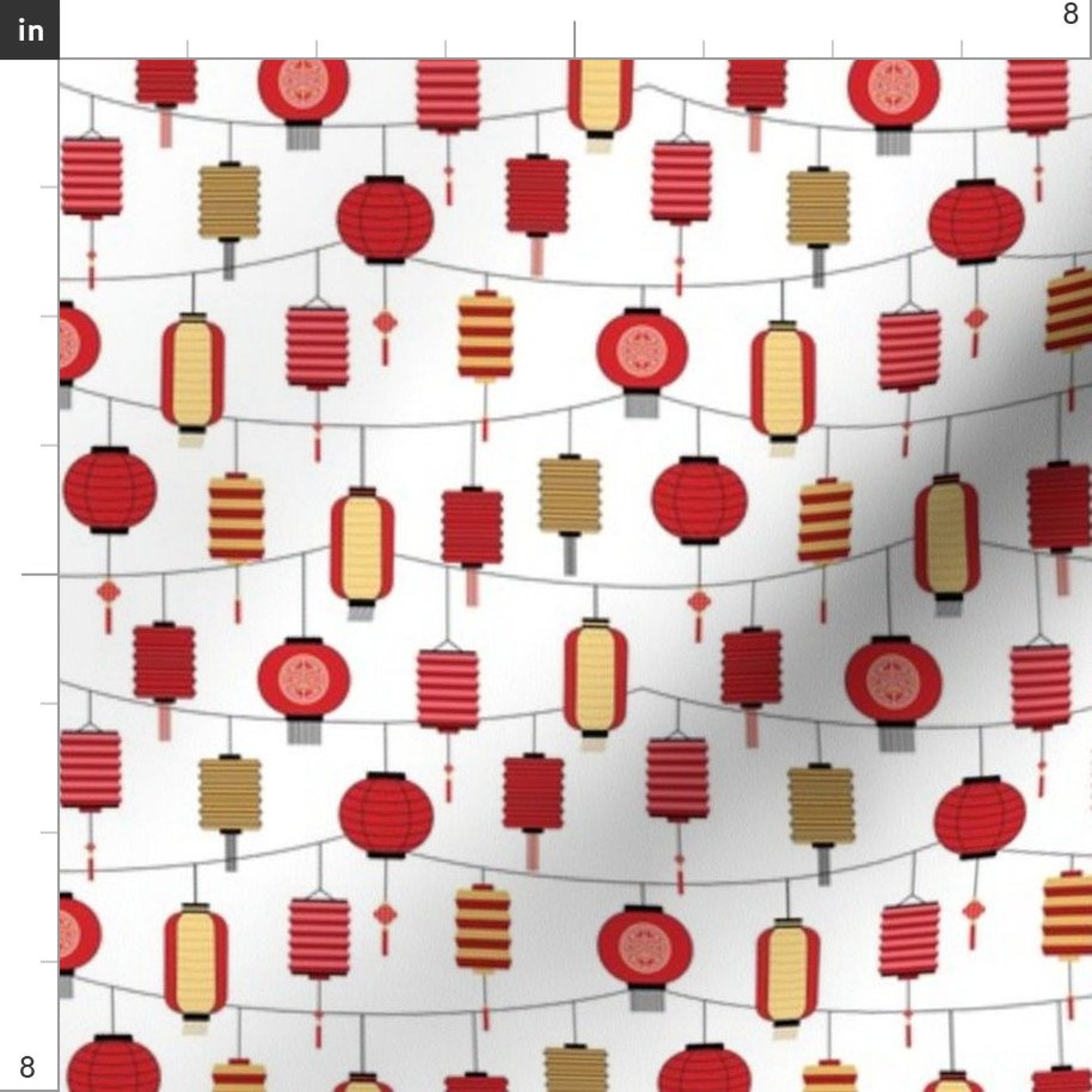 Lanterns Fabric Chinese Lanterns by Etsy UK