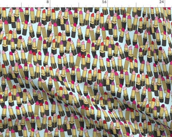 Lipsticks Fabric - Lipsticks By Emmakisstina - Lipstick Makeup Cosmetics Rouge Girly Beauty Lips Cotton Fabric By The Yard With Spoonflower