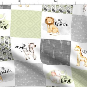 Baby Animals Fabric - Safari Cheater Quilt by longdogcustomdesigns -  Zoo Safari Chevron Arrow Diamond Fabric by the Yard by Spoonflower