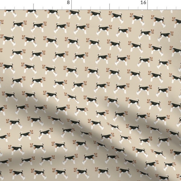 Wire Fox Terrier Fabric - Wire Fox Terriers Dog Breed Simple By Petfriendly - Terrier Dog Cotton Fabric by the Yard with Spoonflower