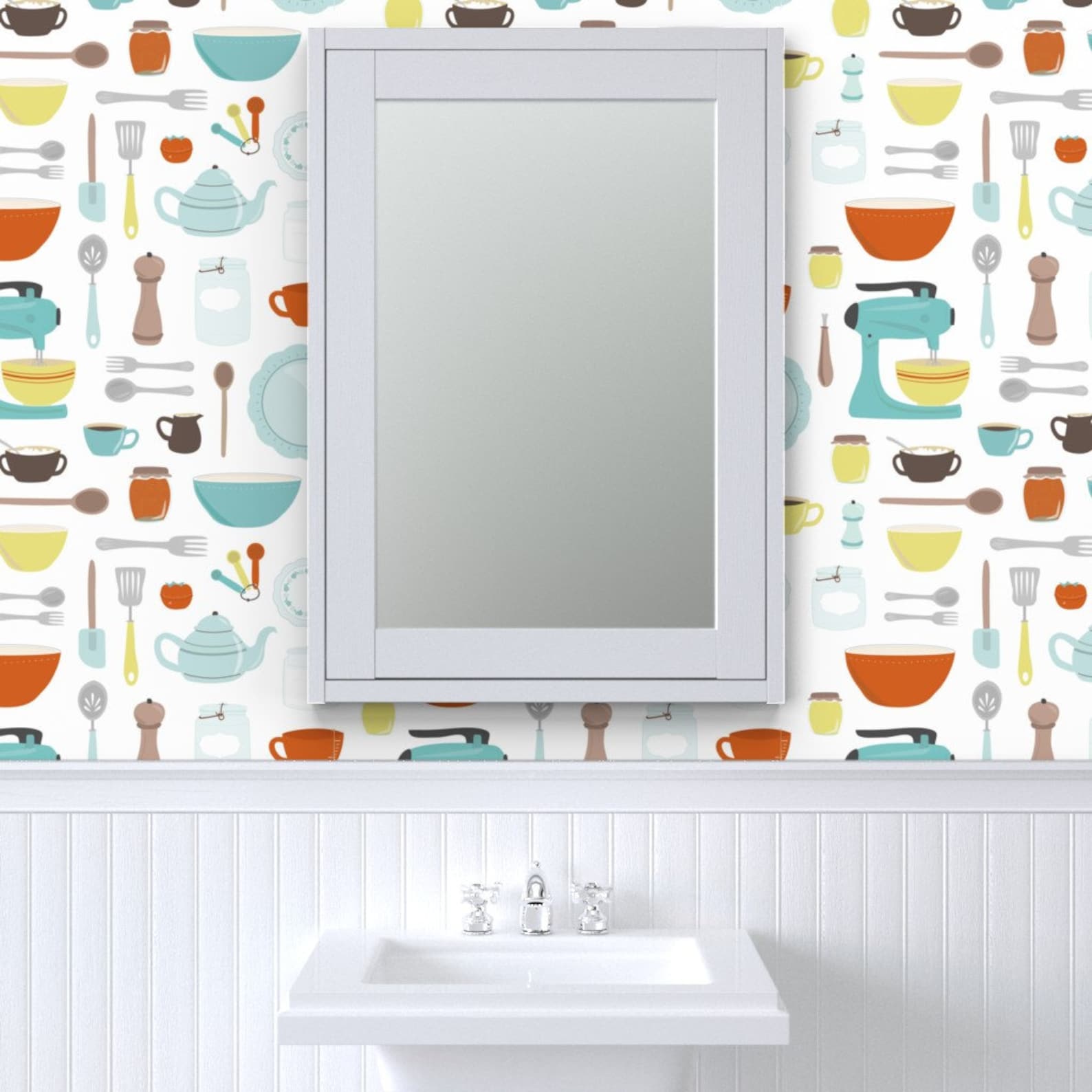 Vintage Kitchen Wallpaper My Vintage Kitchen by Etsy