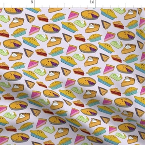Pie Fabric - Kawaii Pie By Lprspr - Pie Sweet Treat Baked Goods Food Cotton Fabric By The Yard With Spoonflower