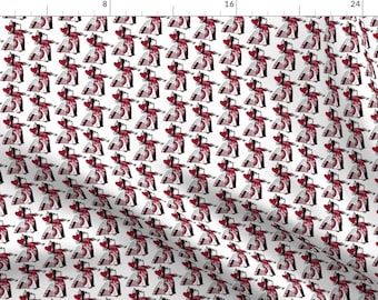 Queen Fabric - The Queen Of Hearts With Red By Pond Ripple - Queen Red Black White Hearts Cotton Fabric By The Yard With Spoonflower