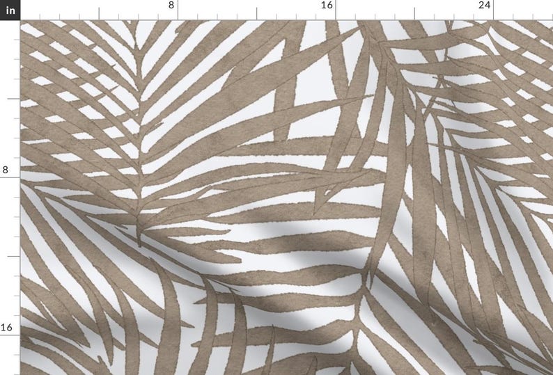 Tela de tapicería de palmeras tropicales - Frondas de acuarela de danika_herrick - Tela costera de verano con acuarela cortada a medida con Spoonflower imagen 2