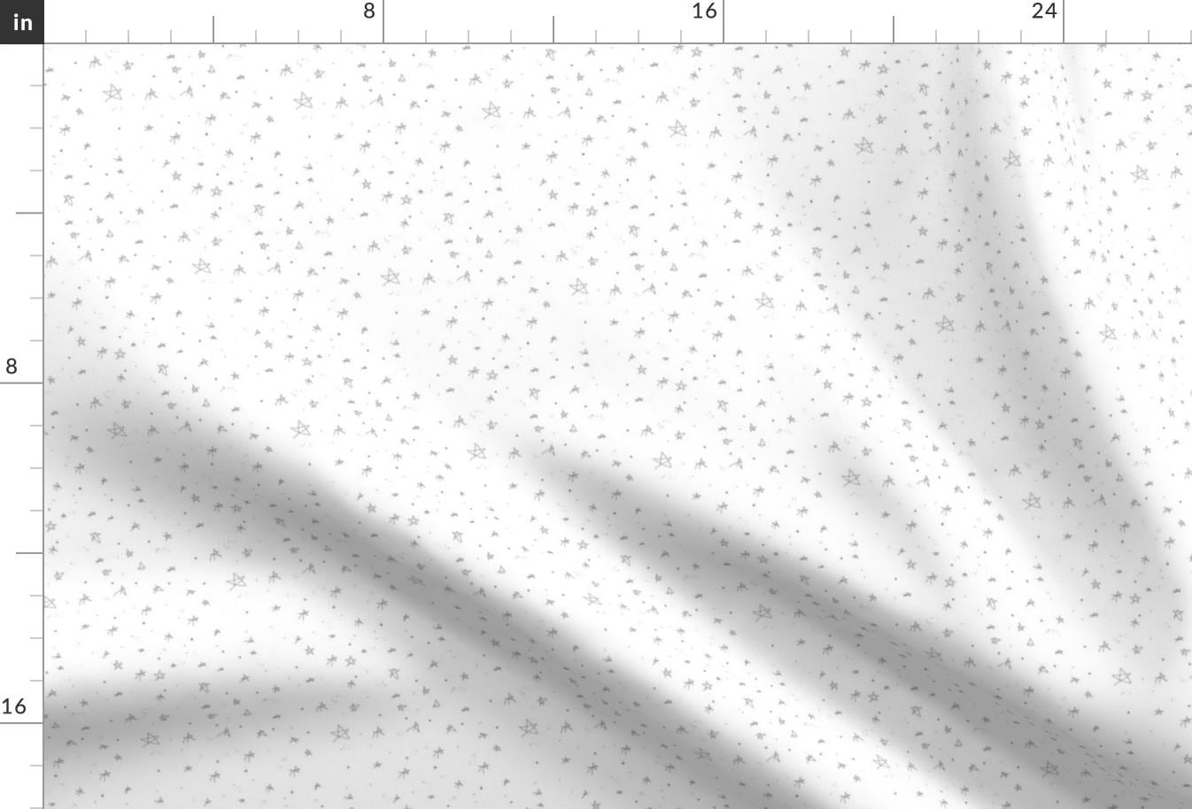 Star Fabric - Stars And Galaxies Little Gray Stars (Gray And White) By Bohobear - Star Gray White Cotton Fabric By The Yard With Spoonflower