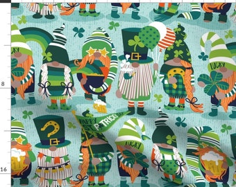St Patricks Party Fabric - Saint Patrick's Gnomes by selmacardoso - Holiday Gnomes Leprechauns Ireland Fabric by the Yard by Spoonflower