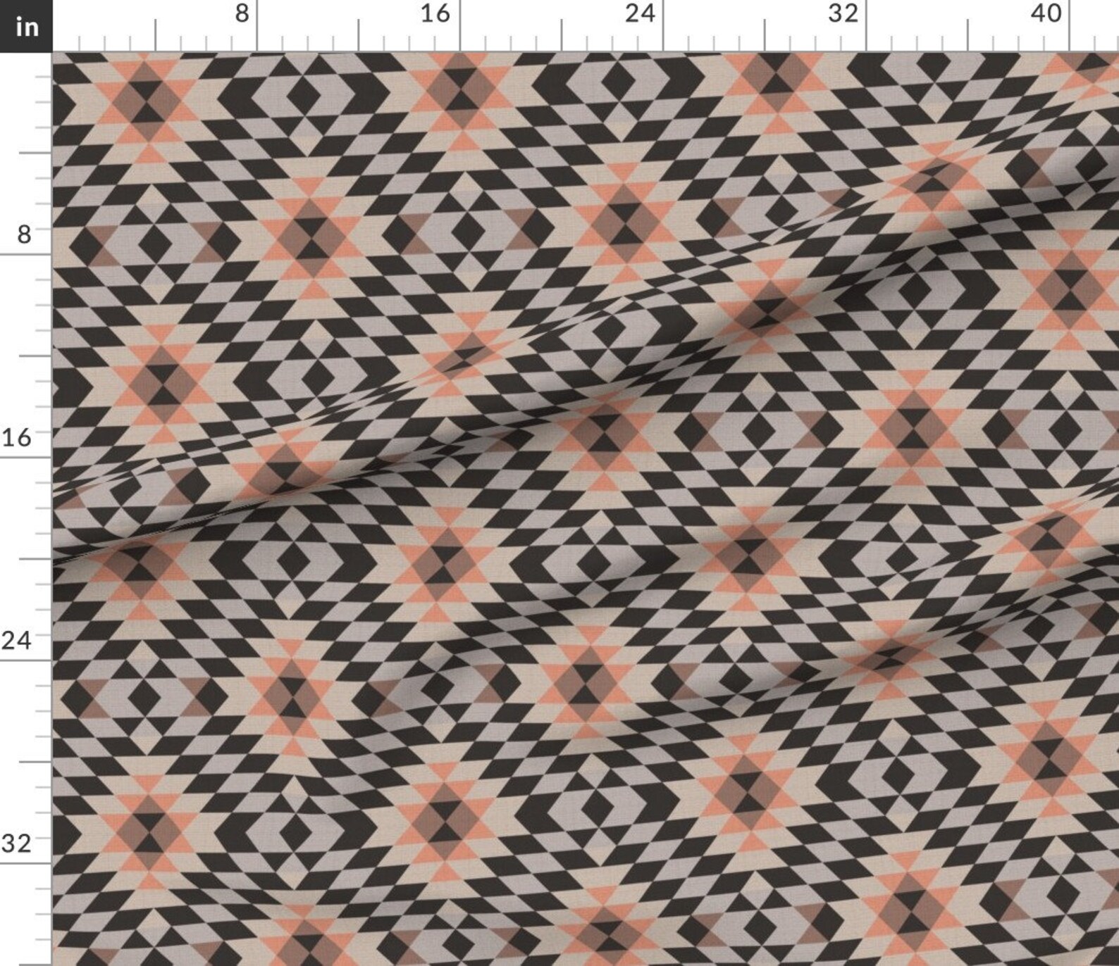 Modernism Geometric Pattern Triangles Fabric Southwest - Etsy