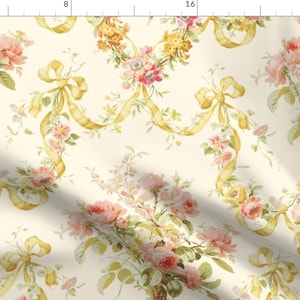 Victorian Roses Fabric - Queen Alexandra Floral by peacoquettedesigns - French Cottage Shabby Chic Ornate Fabric by the Yard by Spoonflower