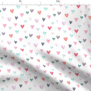Small Hearts Valentine&#39;s Fabric - Ibd Heart Attack 5x5 By Indybloomdesign - Indy Bloom Design Cotton Fabric By The Yard With Spoonflower