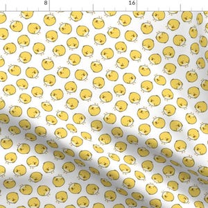 Baby Chick Easter Fabric - Baby Chicks || White By Littlearrowdesign - Yellow Easter Chicks Cotton Fabric By The Yard With Spoonflower