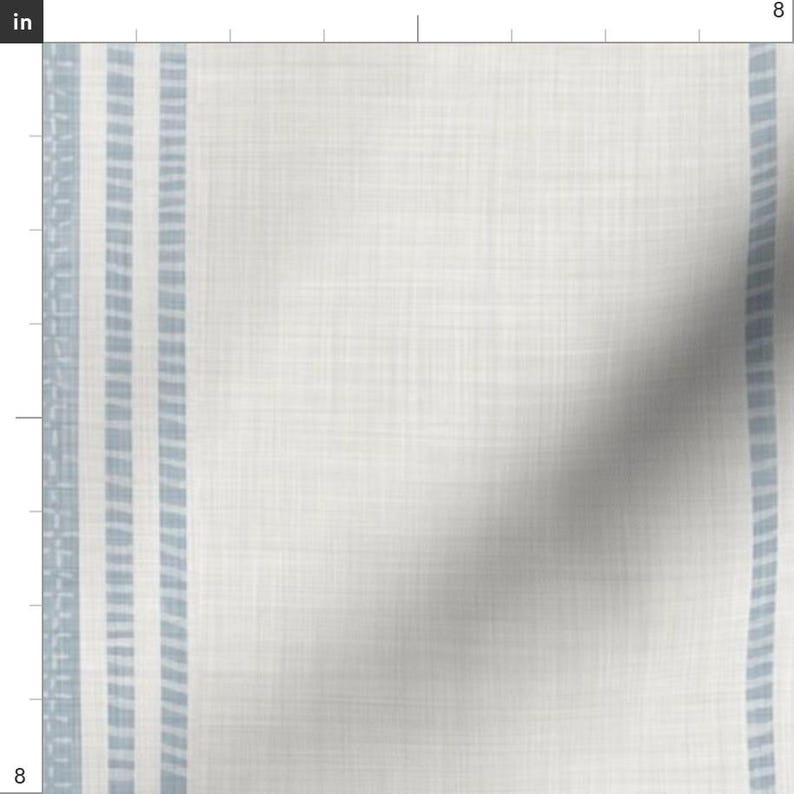 Blue Ticking Stripe Fabric - French Provincial by kittenlane - French Farmhouse Country Rustic Neutral Fabric by the Yard by Spoonflower afbeelding 3