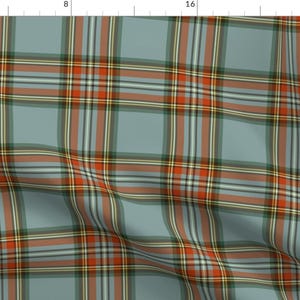 Antique Tartan Fabric - Morris Special by peacoquettedesigns - Scottish Scotland Check Preppy Plaid Orange Fabric by the Yard by Spoonflower
