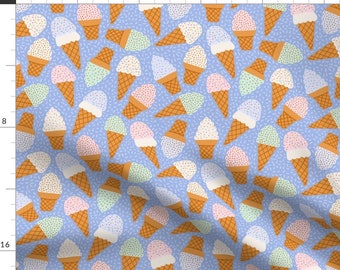 Ice Cream Fabric - Gelato Party by natalisa - Pastel Blue Small Scale Pastel Ice Cream Sprinkles Dessert Fabric by the Yard by Spoonflower