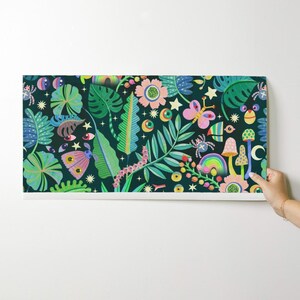 Whimsical Peel and Stick Wallpaper - Illustrative Floral Trippy Psychedelic - Removable Wall Decor Art - Monsteras And Monsters by rebelform image 9