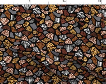 Safari Animal Print Fabric - Giraffe, Zebra, Cheetah, Zebra By Vintage Style - Tiger Print Cotton Fabric By The Yard With Spoonflower
