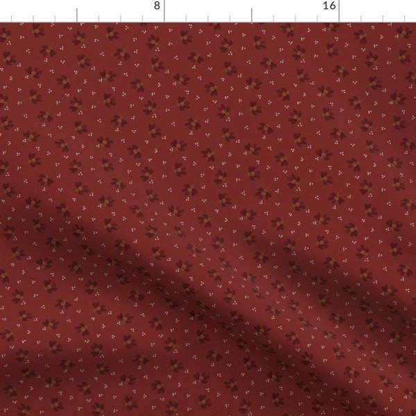 Red Flowers Fabric - Burgandy Florals by misskatedesigns -  Moody Burgandy Dark Botanical Nature Gothic Fabric by the Yard by Spoonflower