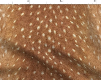 Deer Fabric - Red Deer Hide // Spring Fawn By Willowlanetextiles - Faux Deer Hide Cotton Fabric By The Yard With Spoonflower