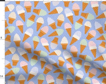 Ice Cream Apparel Fabric - Gelato Party by natalisa - Pastel Blue Small Scale Pastel Ice Cream Sprinkles Clothing Fabric by Spoonflower