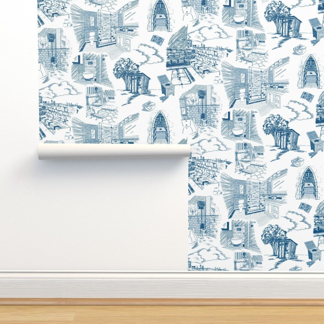 Toilet Wallpaper Toilets Through Time by - Etsy