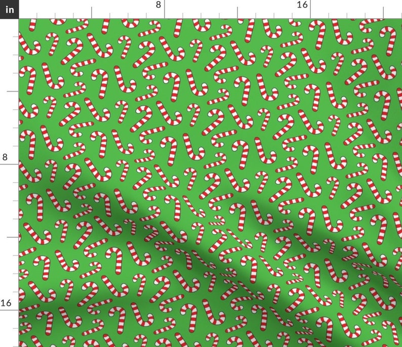 Candy Cane Fabric Christmas Candy Cane Cute Holiday Pattern | Etsy
