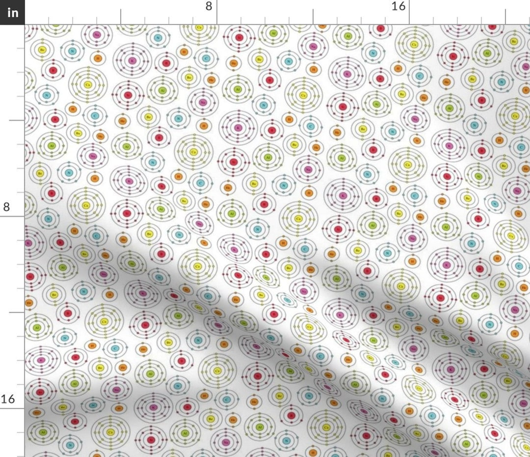 Atom Fabric Periodic Shells ditsy by Robyriker Atomic - Etsy