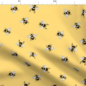 Bees Fabric - Lovely Summer Bee Boho By Littlesmilemakers - Yellow Insects Garden Spring Kitchen Cotton Fabric By The Yard With Spoonflower